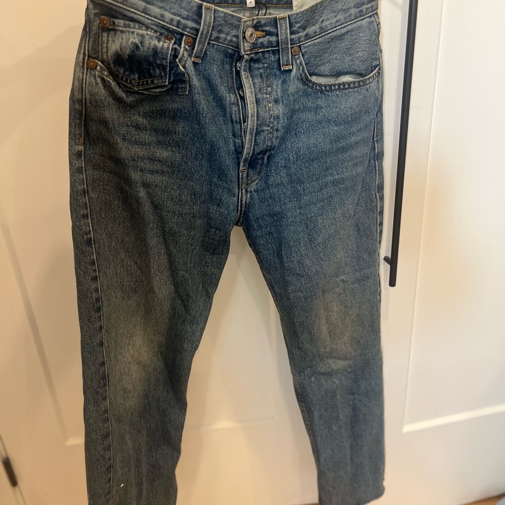 Re/Done stovepipe mid blue size 27